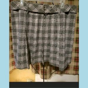 Fashion Bug Graypink multipleated plaid  miniskirt
